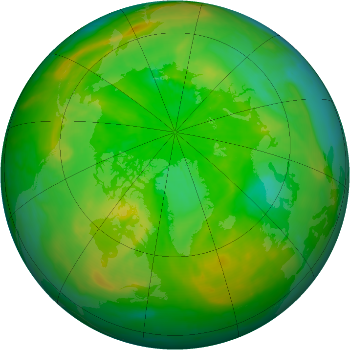 Arctic ozone map for 02 July 2015